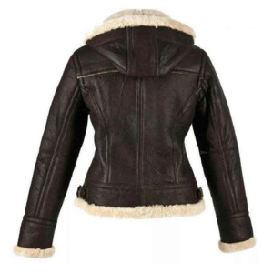 Dark Brown Shearling Leather Jacket Women