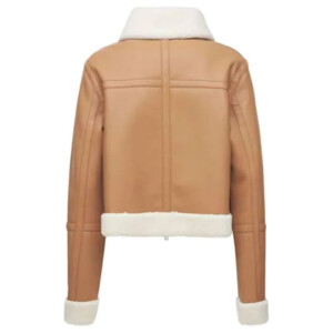 Tan Brown Shearling Leather jacket