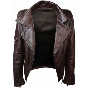 Slim Fit Brown Leather Jacket for Women
