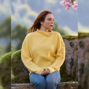 Irish Wish 2024 Lindsay Lohan Yellow Sweater