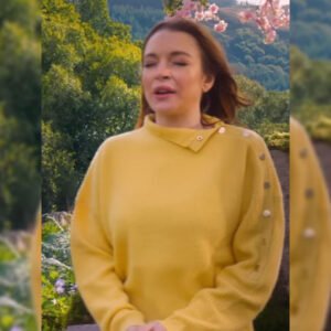 Irish Wish 2024 Lindsay Lohan Yellow Sweater
