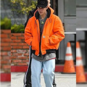 Justin Bieber Orange Hooded Jacket
