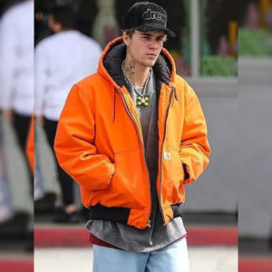 Justin Bieber Orange Hooded Jacket